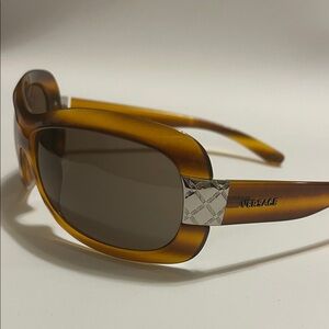 Authentic Versace Vintage Tortoise Wrap Around Sunglasses 4136 728/73